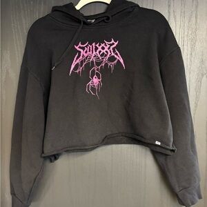 Swixxz Crop Top Spider Hoodie Sweater